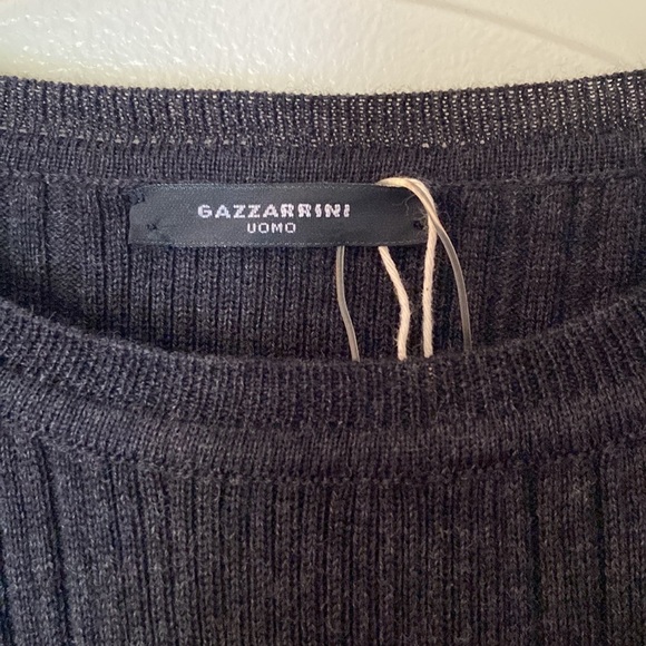 SALE Gazzarrini Uomo Men’s Ribbed Sweater Made in Italy Size Medium black - Picture 3 of 6